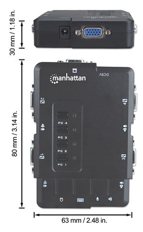 Manhattan Manhattan Switch 4-Port KVM 1080p 151269