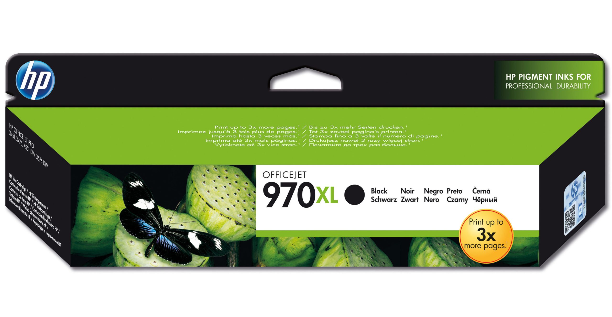 HP 970XL High Yield Black Original Ink Cartridge, CN625AE