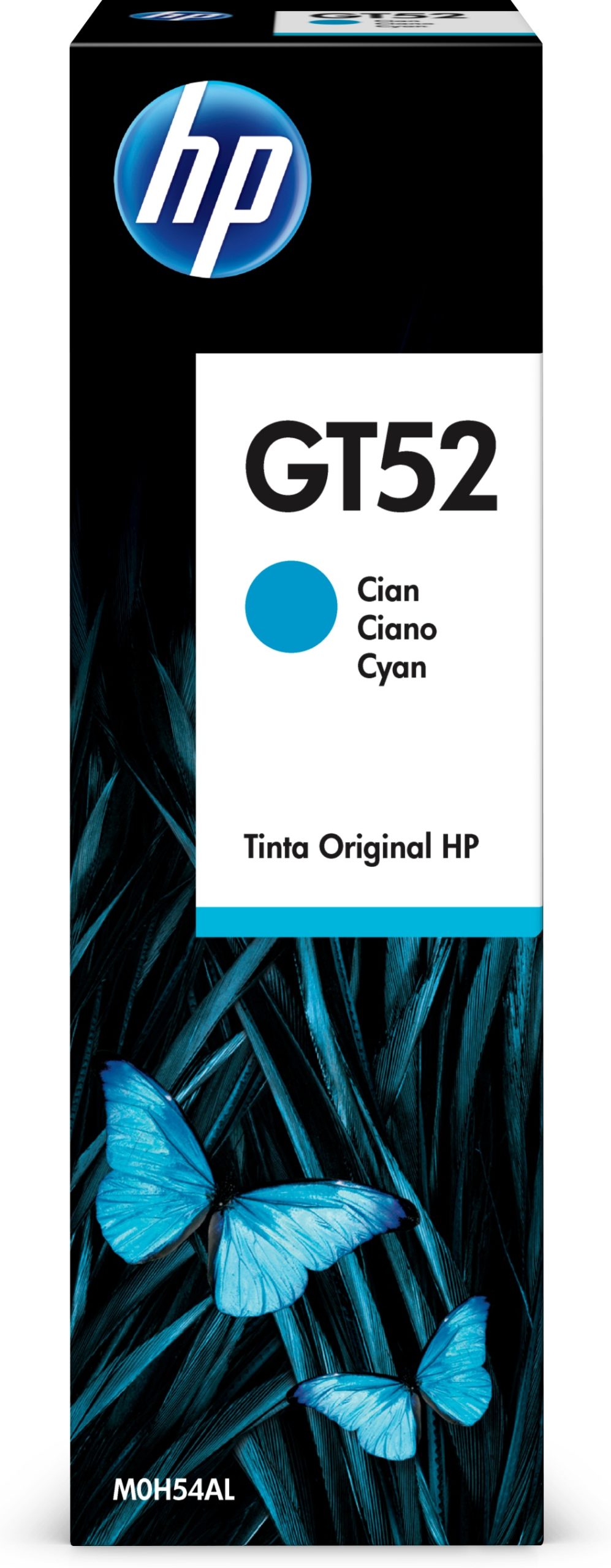 HP GT52 Cyan Original Ink Bottle, M0H54AE