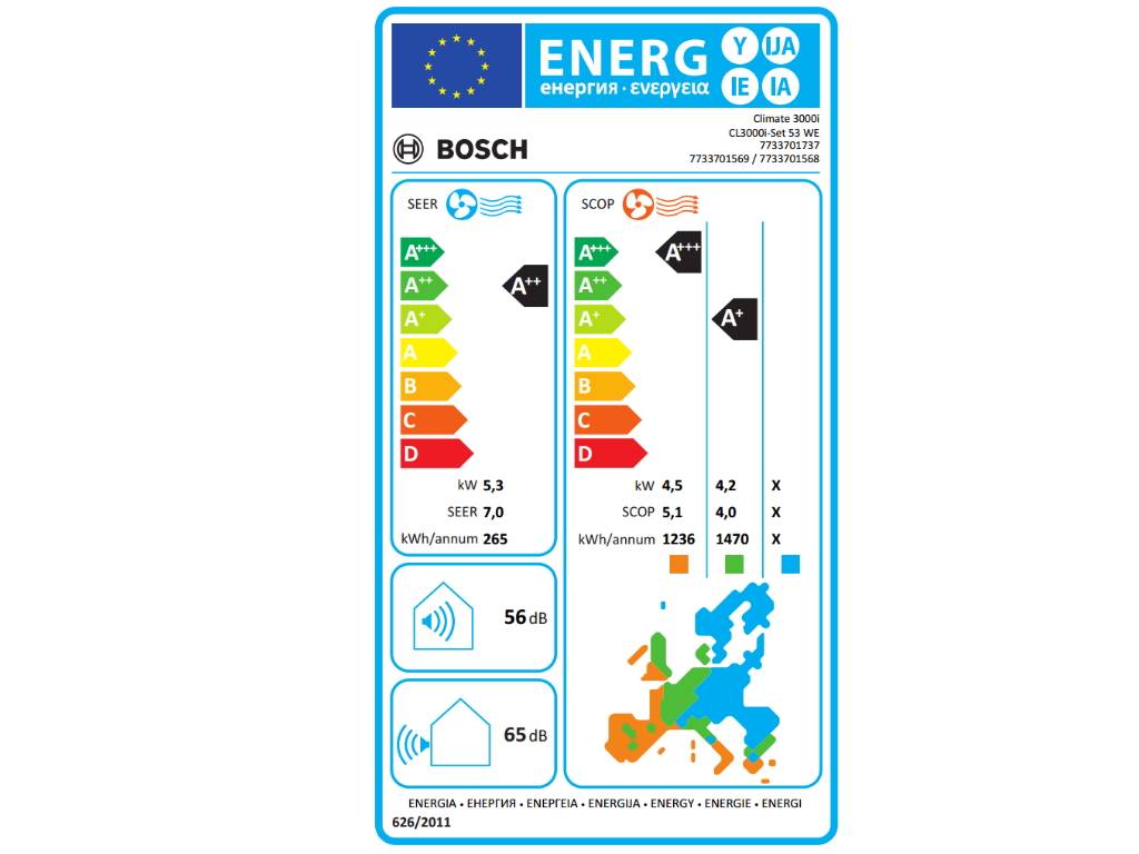 Bosch Klima Climate 3000i BAC3i-1832IA, inverter, WiFi Ready,A++, A+, R32, 18000BTU, bela