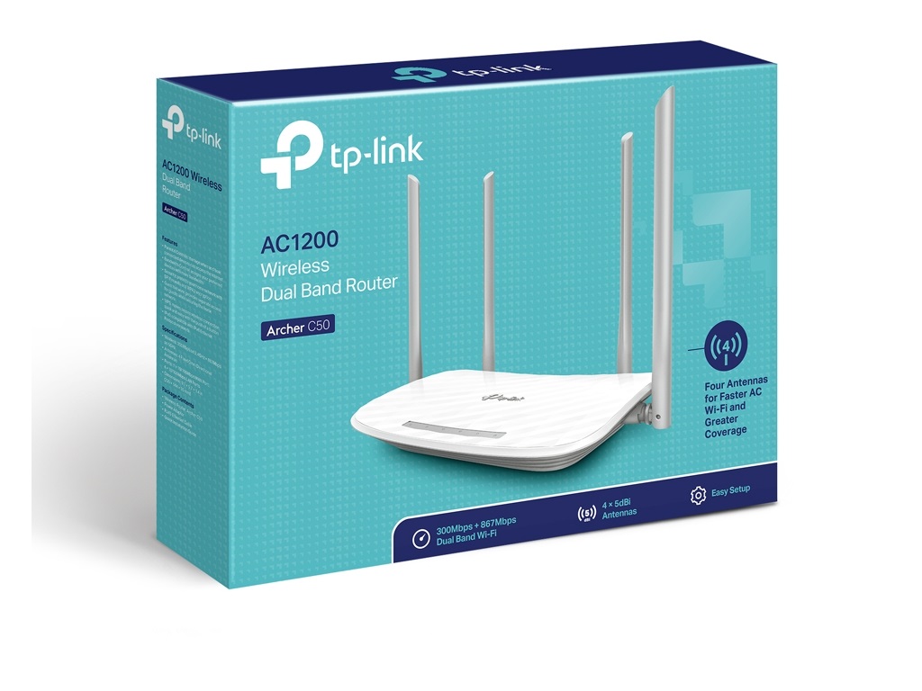 TP-Link Bežični ruter TP-LINK ARCHER C50 Wi-Fi/AC1200/867Mbps/300Mbps/1xWAN, 4xLAN/4 antene