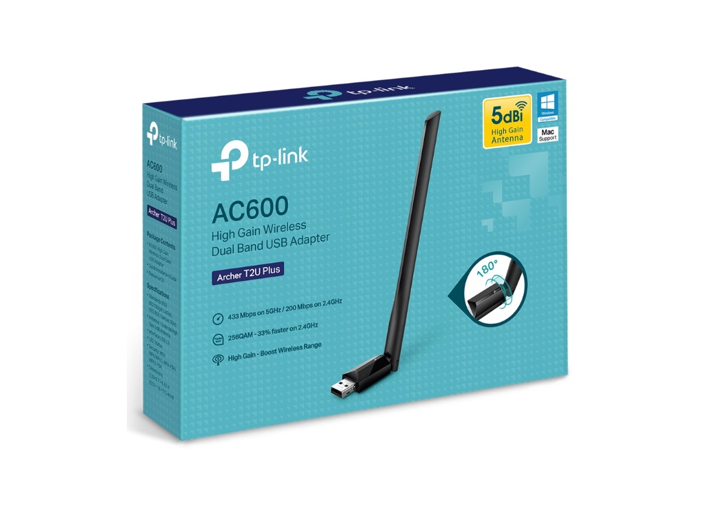 TP-Link Bežični adapter TP-LINK ARCHER T2U PLUS Wi-Fi/AC600/433Mbps/200Mbps/eksterna antena