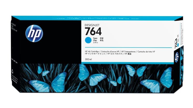 HP 764 300-ml Cyan DesignJet Ink Cartridge, C1Q13A