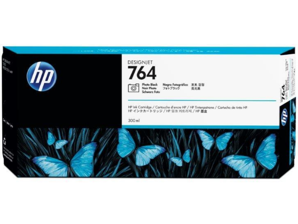 HP 764 300-ml Photo Black DesignJet Ink Cartridge, C1Q17A
