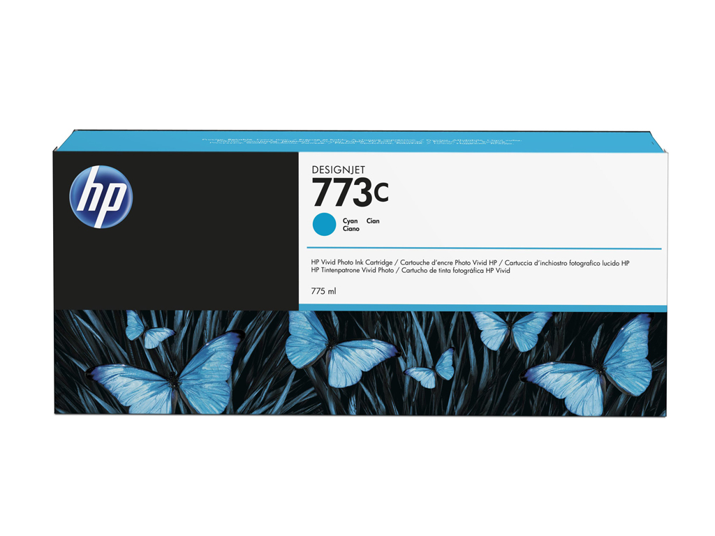 HP 773C 775-ml Cyan DesignJet Ink Cartridge, C1Q42A