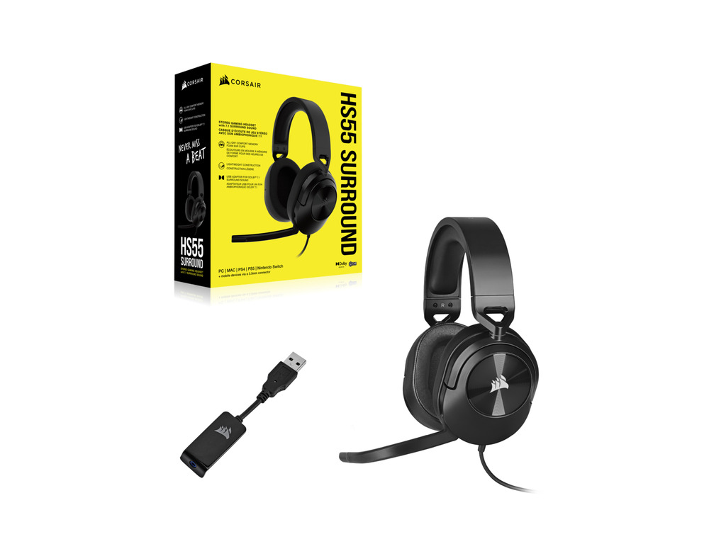 Corsair Slušalice CORSAIR HS55 SURROUND žične/CA-9011265-EU/crna