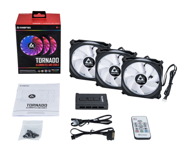 Set Ventilatora Tornado RGB CF-3012-RGB 120 x 120 x 25mm (3 komada)