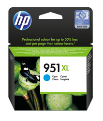 HP 951XL High Yield Cyan Original Ink Cartridge, CN046AE