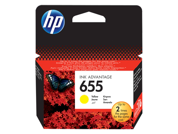 HP 655 Yellow Original Ink Cartridge, CZ112AE