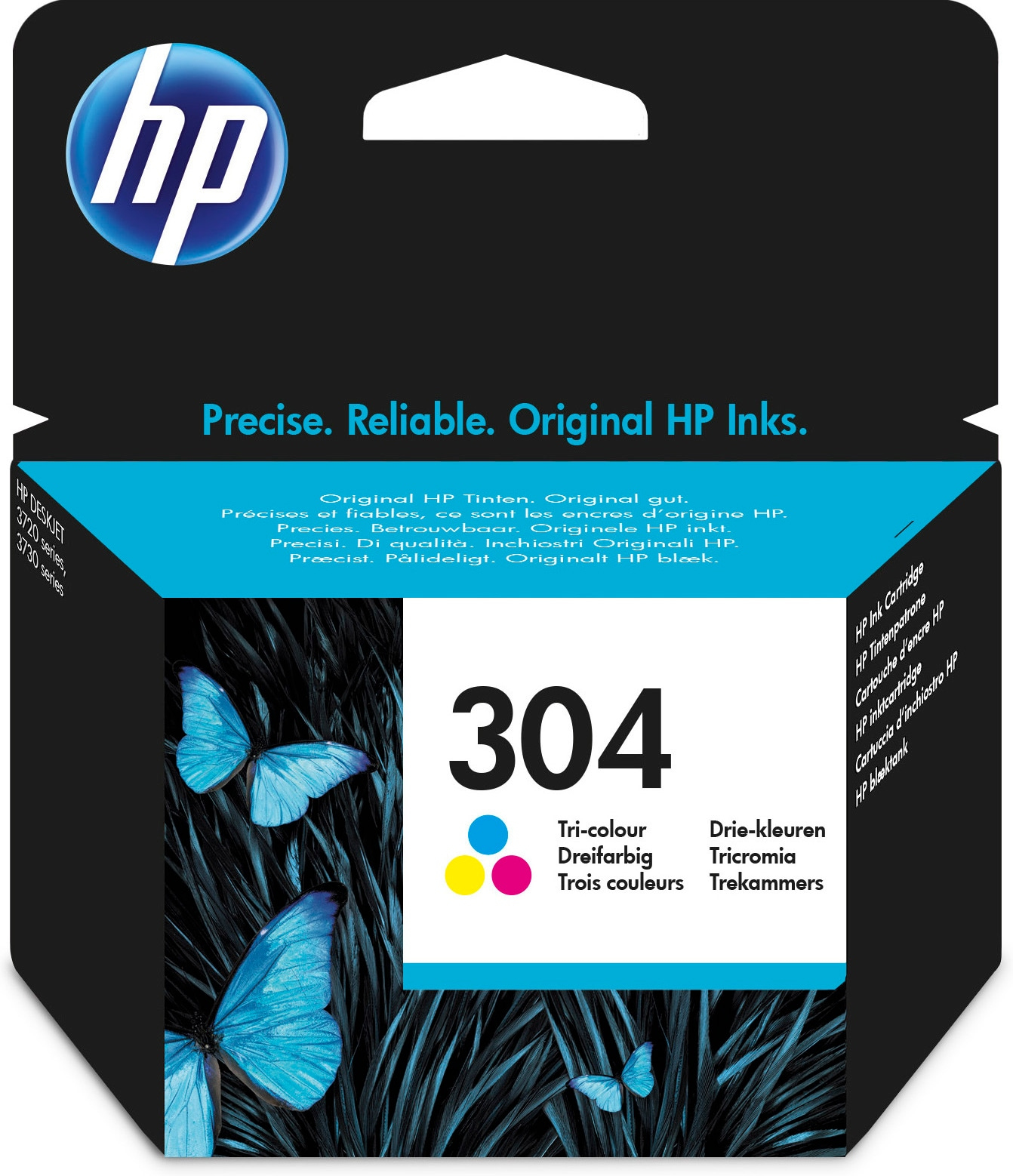 HP 304 Tri-color Original Ink Cartridge, N9K05AE