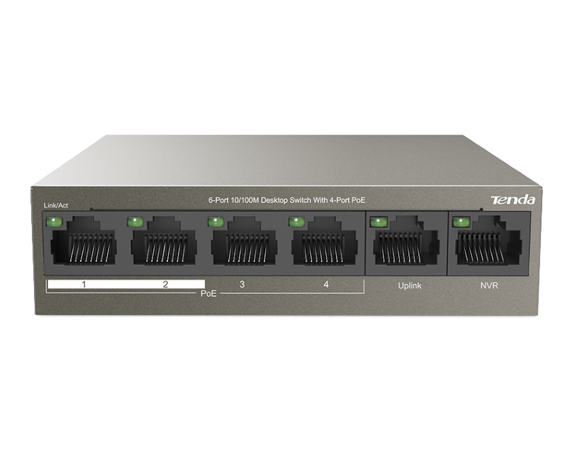 TENDA TEF1106P-4-63W 6-Port 10/100M Desktop Switch with 4-Port PoE