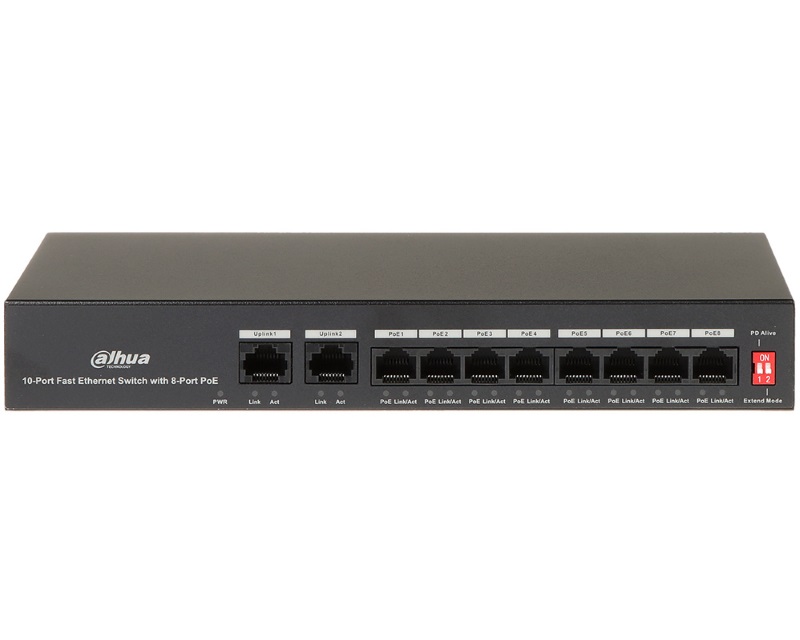 Dahua PFS3010-8ET-65 10-Port Fast Ethernet Switch with 8-Port PoE