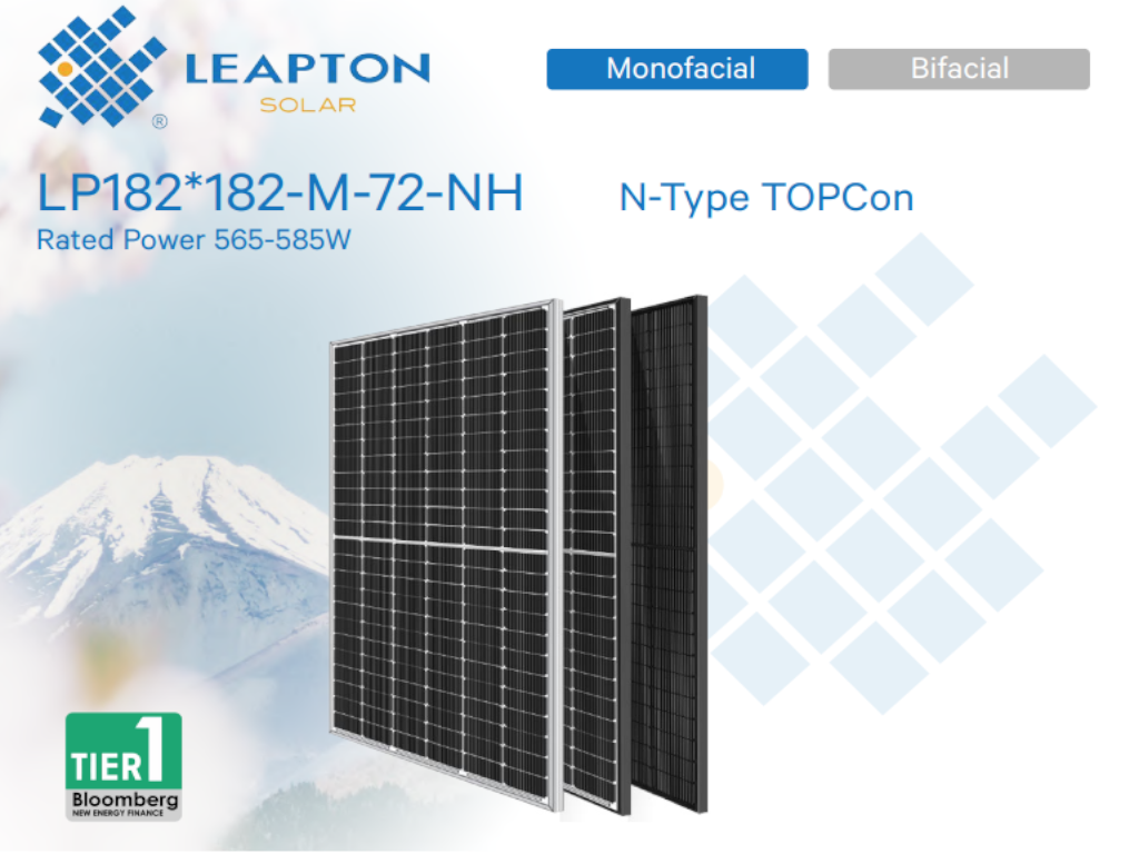 Leapton Energy PV modul,575W,MF,N Tip,1400mm