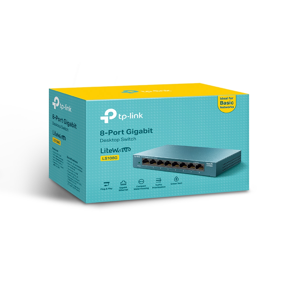 TP-Link Switch TP-LINK LS108G LiteWave Gigabit 8xRJ-45/10/100/1000Mbps/metalno kućište