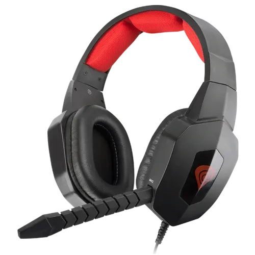 Natec GENESIS H59, Gaming Headset with Volume Control, Detachable Microphone, 3.5mm Stereo, Black/Red