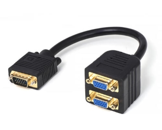 Adapter VGA - VGA M/2F (spliter) crni