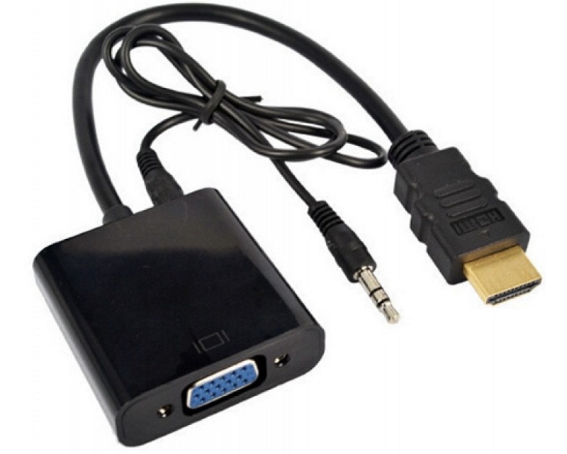 Adapter HDMI (M) - VGA D-sub (F) + Audio kabl 3.5mm (M/M) crni