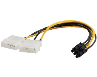 E-Green Naponski adapter za PCI-E VGA (6-pin) -2x Molex