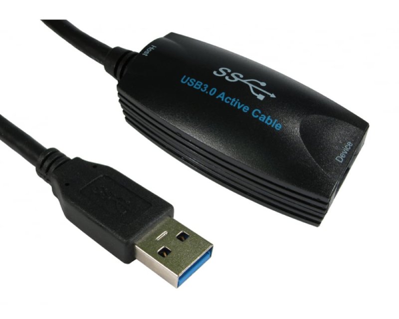 E-Green Kabl sa pojačivačem 3.0 USB A (M) - USB A (F) 5m crni