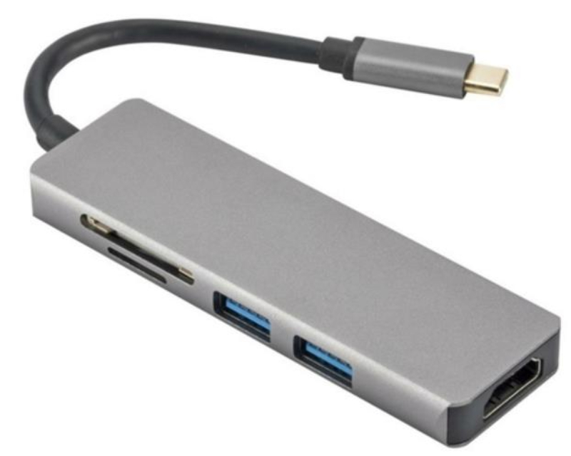 FAST ASIA Adapter-konvertor TIP C na HDMI+2xUSB 3.0+SD/Micro SD