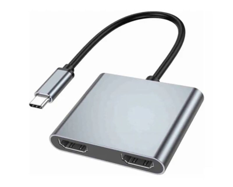 Adapter-konvertor TIP C na 2xHDMI 4K+USB 3.0+TIP C