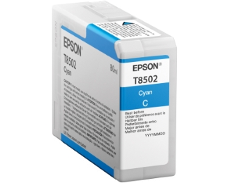 Epson T8502 UltraChrome HD Cyan 80ml Cartridge, C13T850200