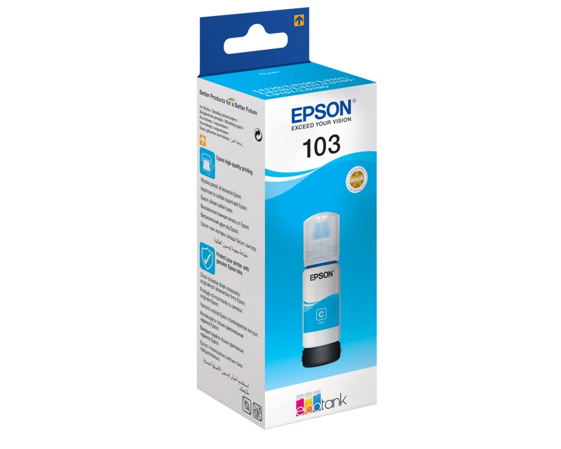 EPSON 103 EcoTank Cyan ink bottle, C13T00S24A