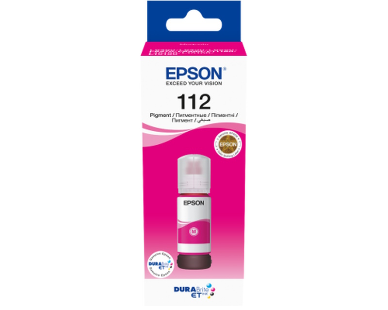 EPSON 112 ECOTANK PIGMENT MAGENTA INK BOTTLE, C13T06C34A