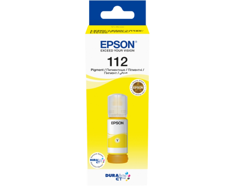 EPSON 112 ECOTANK PIGMENT YELLOW INK BOTTLE, C13T06C44A