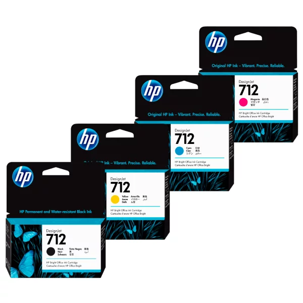 HP 712 80-ml Black DesignJet Ink Cartridge, 3ED71A