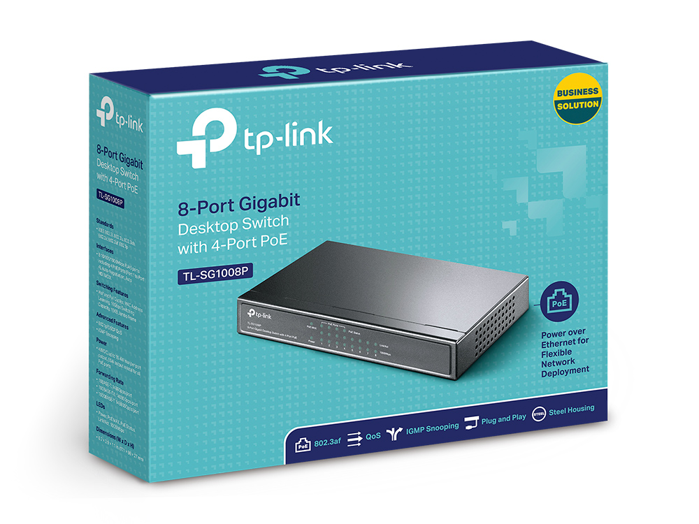 TP-Link Switch TP-LINK TL-SG1008P Gigabit/8x RJ45/10/100/1000Mbps/4x PoE/Desktop metalno kuciste