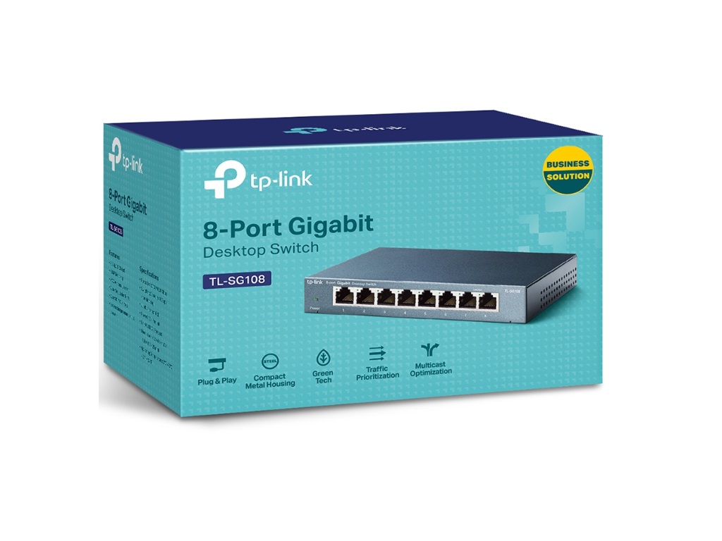 TP-Link Switch TP-LINK TL-SG108 Gigabit/8x RJ45/10/100/1000Mbps/Desktop metalno kuciste