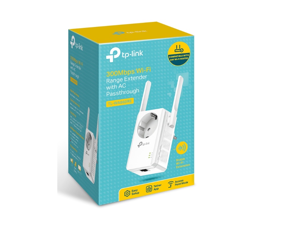 TP-Link Ekstender dometa TP-LINK TL-WA860RE Wi-Fi/N300/300Mbps/1xLAN/Uticnica/2 eksterne antene