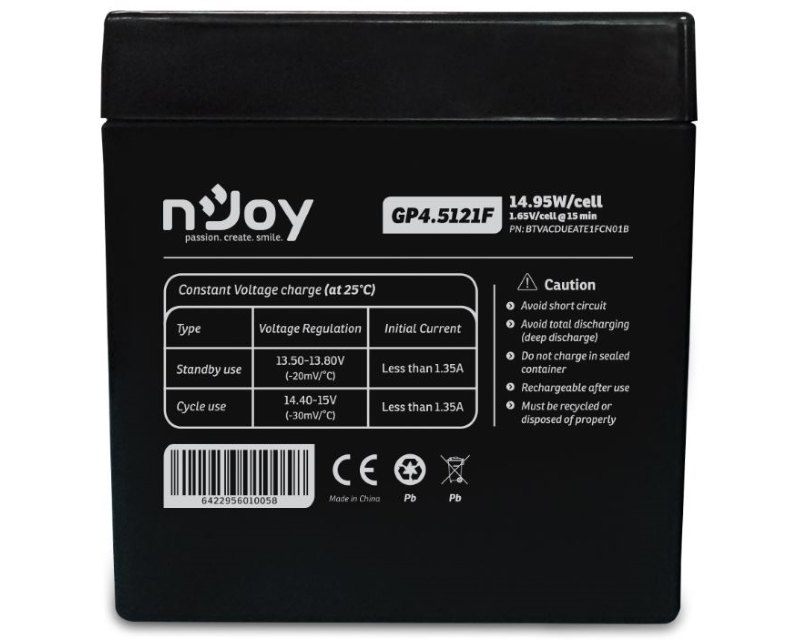 NJOY GP4.5121F baterija za UPS 12V 14.95W,UPS00626