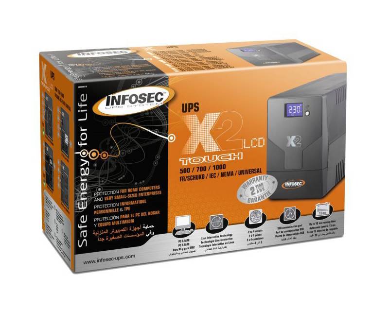 INFOSEC COMMUNICATION UPS X2 LCD TOUCH 1000 FR/SCHUKO ,3700085660003