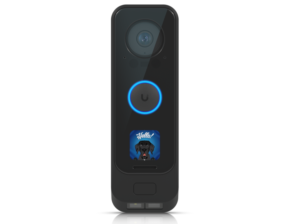 Ubiquiti Dual-camera 4K video doorbell with programmable display, fingerprint access and integrated porch lig