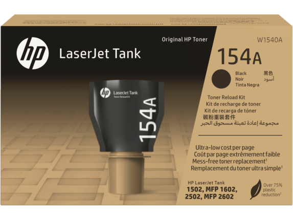 HP 154A Black Original LaserJet Tank Toner Reload Kit, W1540A