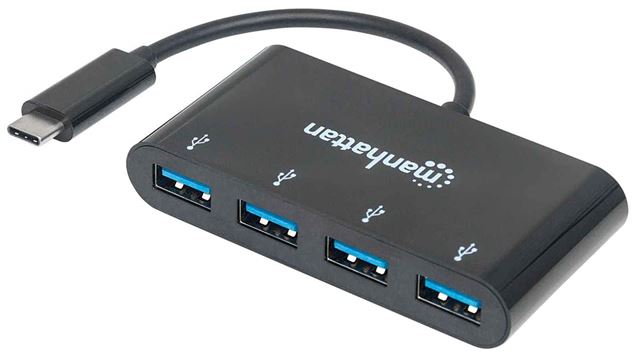 Intellinet USB HUB USB C --> 4x USB 3.2, Bus Powered, Manhattan 162746