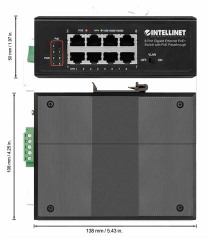 Intellinet Intellinet Switch 8-Port Neupravljiv Gigabit Ethernet PoE 561624