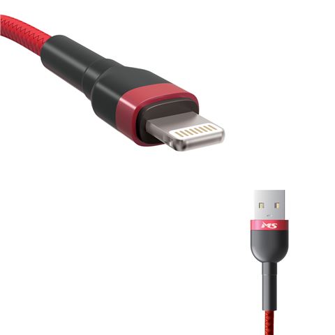 MS KABL MS USB-A 2.0->LIGHTNING, 1m, crveni