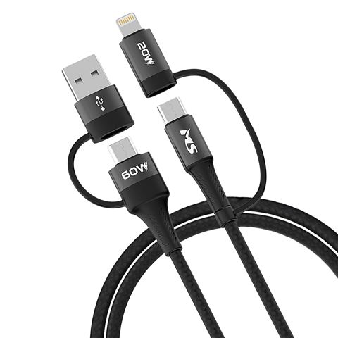 MS KABL MS USB-A 2.0/C -> USB-C/L, 1m, Crni