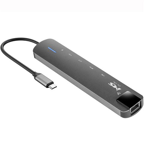 MS USB HUB C300, HDMI+USB3.0+USB2.0+PD+TYPE C+SD+RJ45 100 M, MS