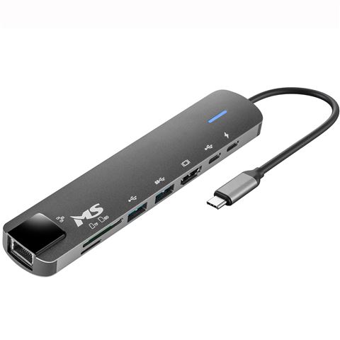 MS USB HUB C300, HDMI+USB3.0+USB2.0+PD+TYPE C+SD+RJ45 100 M, MS