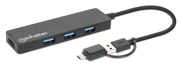 Manhattan Manhattan 4-Port USB 3.0 Type-C/Type-A Combo Hub