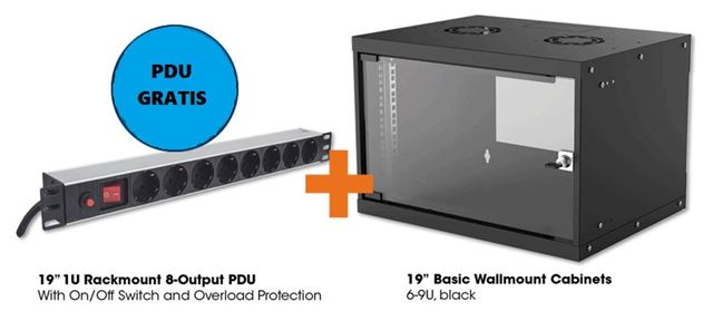 Intellinet Intellinet 19'' Zidni orman 6U/560mm 714785 + PDU 8-Output 713986