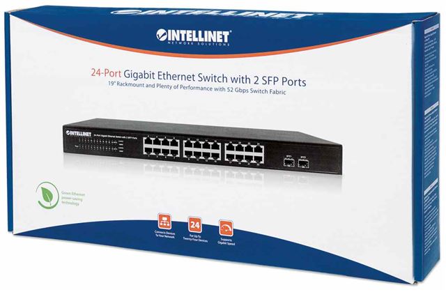 Intellinet Intellinet Switch 24-Port Gigabit Ethernet 2x 1Gb uplink