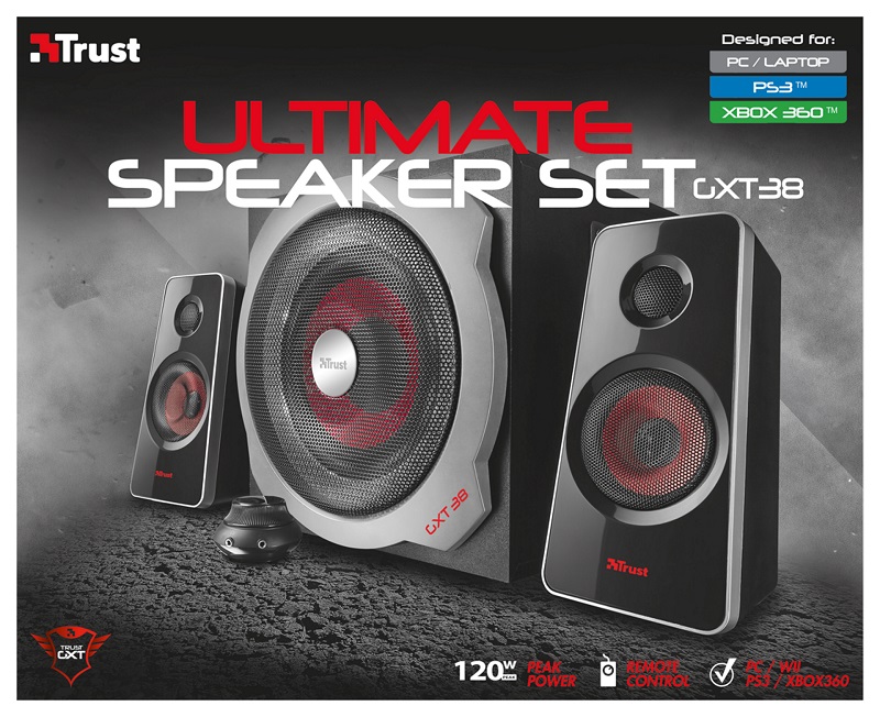 Trust Zvučnik TRUST GXT 38 2.1/120W(60W RMS)/Ultimate Bass/gaming/crna