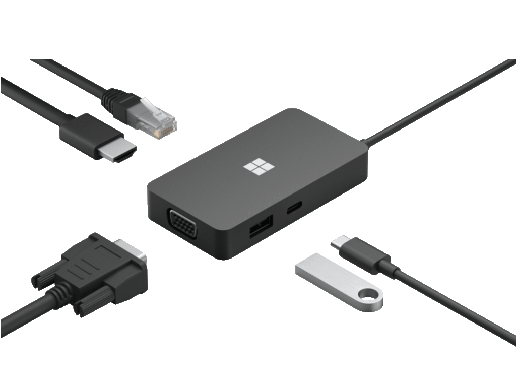 Microsoft Adapter Microsoft USB-C Travel Hub USB-C3.2/USB-A/Eth/HDMI/VGA