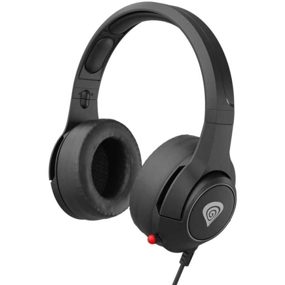 Natec GENESIS ARGON 600, Gaming Headset with Volume Control, Retractable Microphone, 3.5mm Stereo, Black