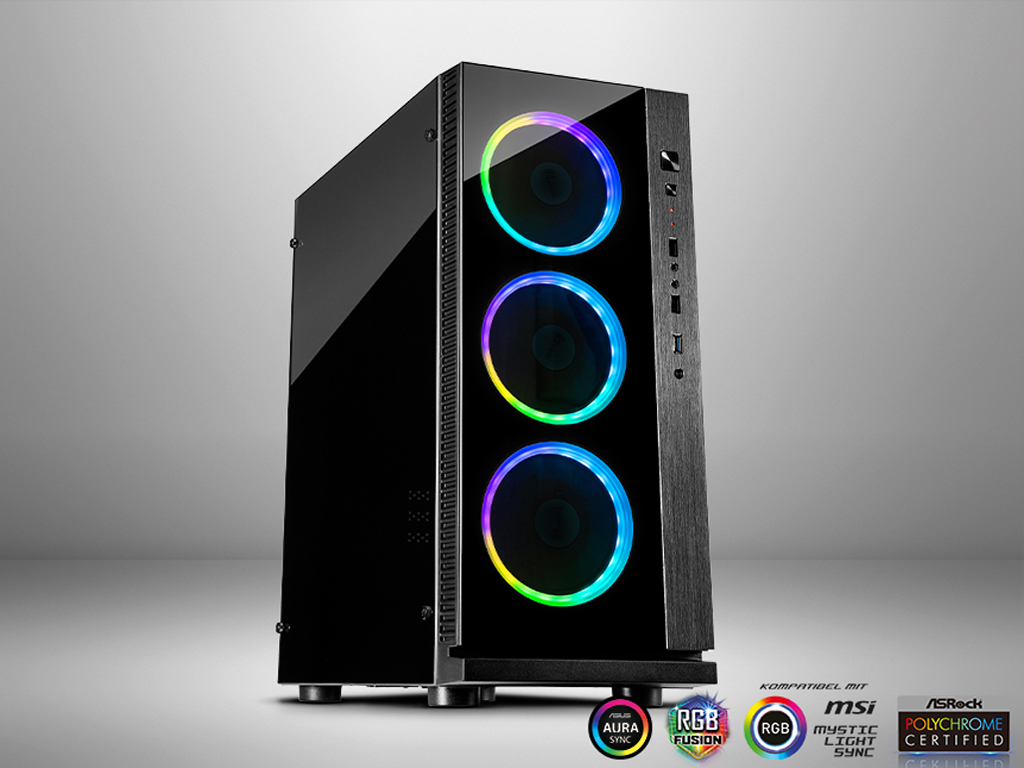 Kućište INTER-TECH W-III Midi/ATX/RGB/ITX/bez napajanja/crna